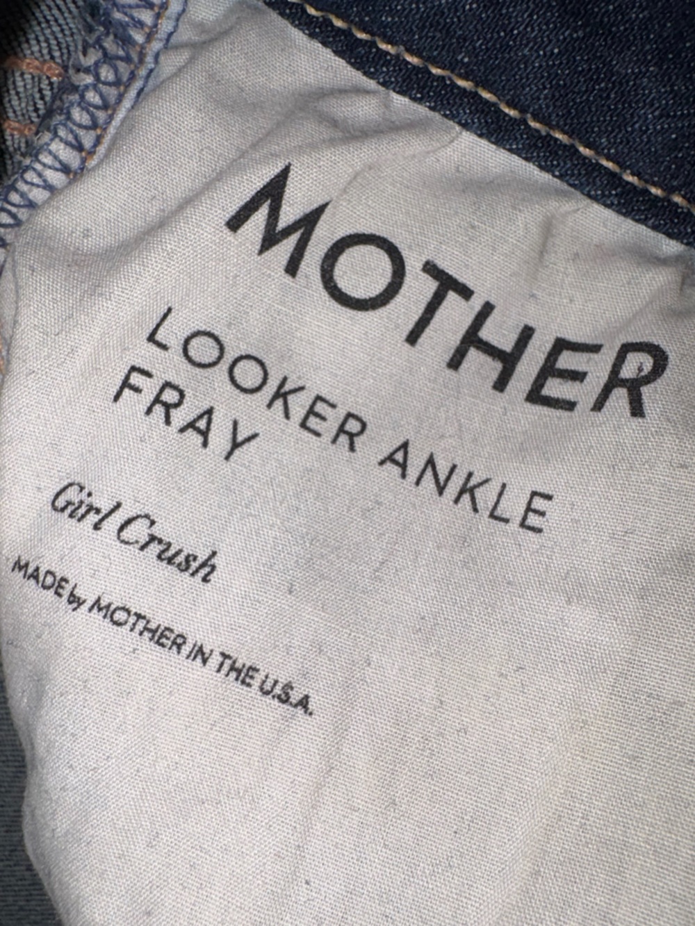 MOTHER The Looker Ankle Fray Jeans 25 Girl Crush Dark Wash - Picture 6 of 10